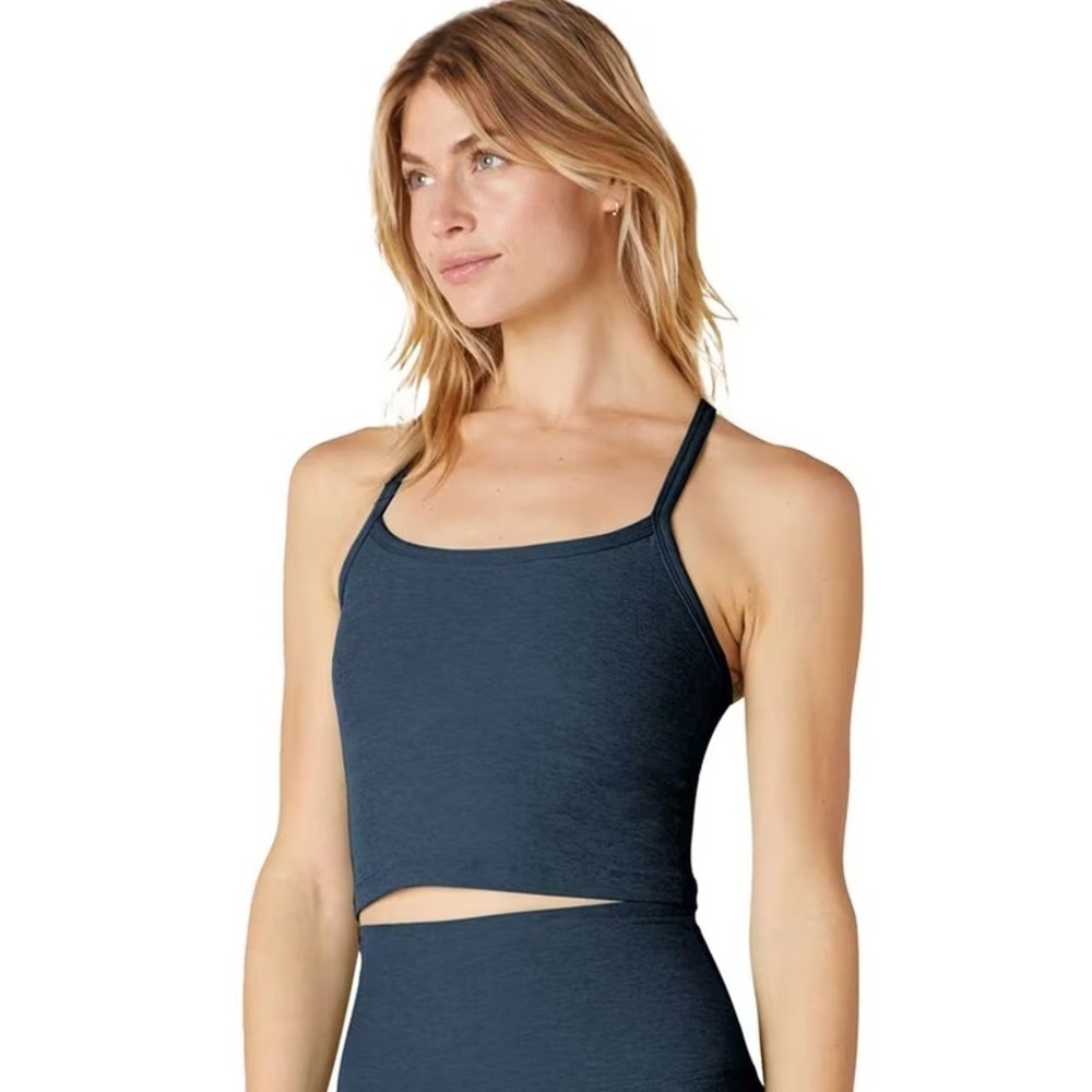 Beyond Yoga Spacedye Slim gray Racerback Cropped Tank Top size 1X